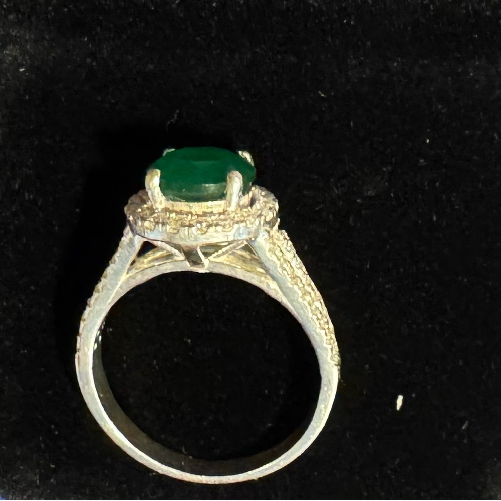 Emerald Silver Ring - image 4
